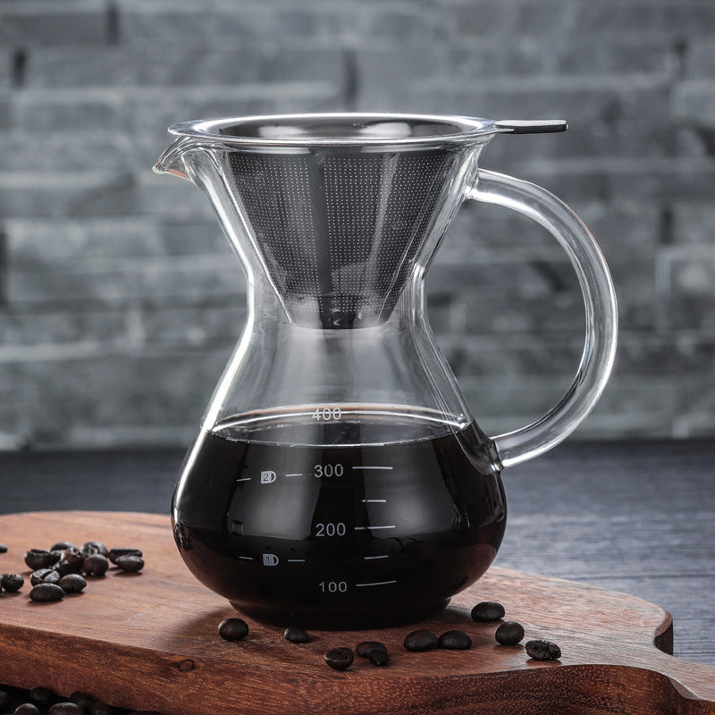 Discover the Art of Brewing with the 400ml Glass Hand Coffee Maker